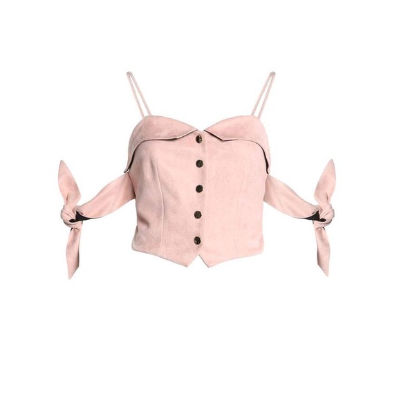 SUEDETTE TOP, LIGHT PINK - Picture 1 of 6